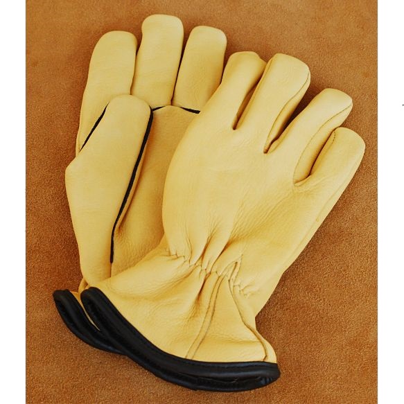 (image for) Deerskin Gloves with Merino Wool Lining & Black Piping